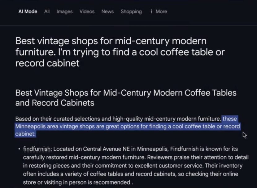 Google AI Mode (Screenshot Google)